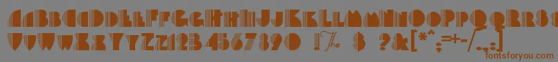 フォントBackstagePassa – 茶色の文字が灰色の背景にあります。