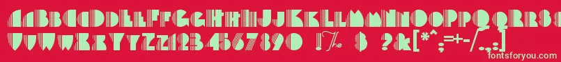 BackstagePassa Font – Green Fonts on Red Background