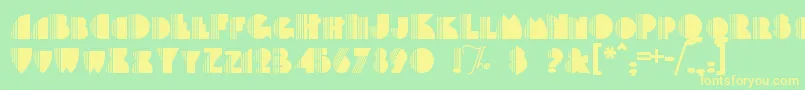 Fonte BackstagePassa – fontes amarelas em um fundo verde