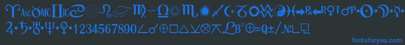 Weitere Informationen zur AstroNormal-Schriftart AstroNormal-Schriftart – Blaue Schriften auf schwarzem Hintergrund