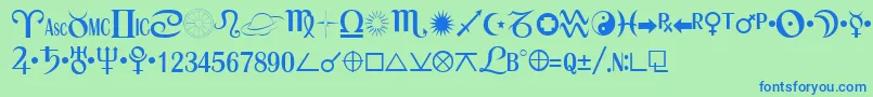 AstroNormal Font – Blue Fonts on Green Background