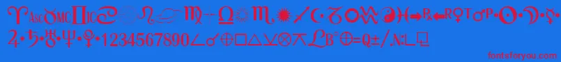 フォントAstroNormal – 赤い文字の青い背景