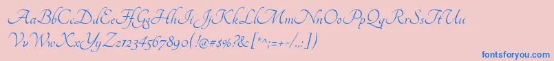 TangerineRegular-Schriftart – Blaue Schriften auf rosa Hintergrund