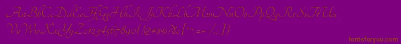 TangerineRegular Font – Brown Fonts on Purple Background