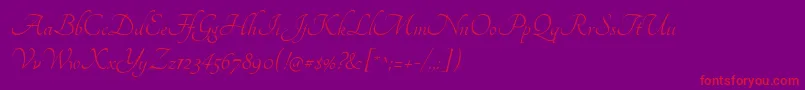 TangerineRegular Font – Red Fonts on Purple Background