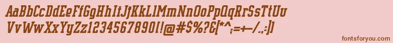 SupremeBw90BoldItalic Font – Brown Fonts on Pink Background