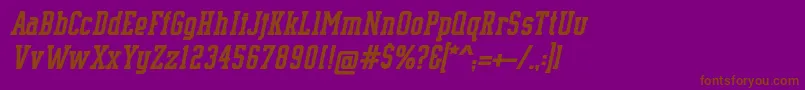 SupremeBw90BoldItalic Font – Brown Fonts on Purple Background