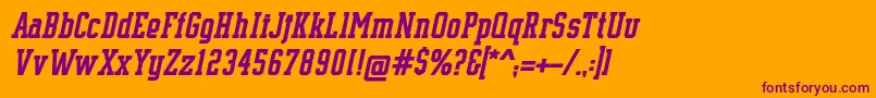 SupremeBw90BoldItalic Font – Purple Fonts on Orange Background