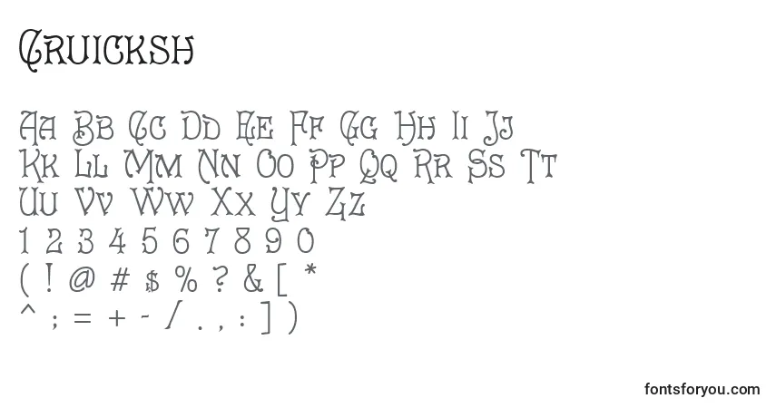 Schriftart Cruicksh – Alphabet, Zahlen, spezielle Symbole