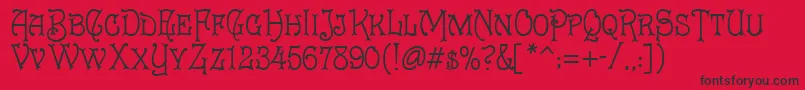Cruicksh Font – Black Fonts on Red Background