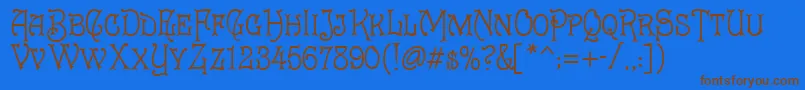 Cruicksh Font – Brown Fonts on Blue Background