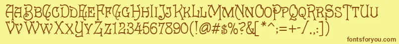 Cruicksh Font – Brown Fonts on Yellow Background