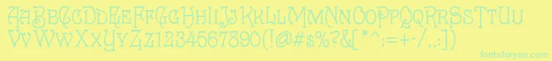 Cruicksh Font – Green Fonts on Yellow Background