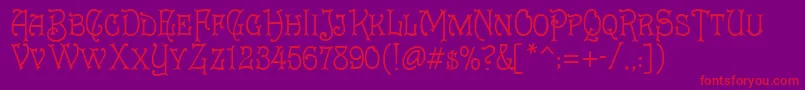 Cruicksh Font – Red Fonts on Purple Background