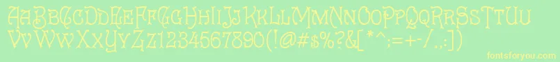 Cruicksh Font – Yellow Fonts on Green Background