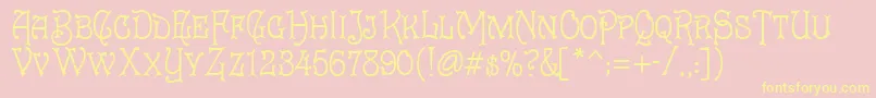 Cruicksh Font – Yellow Fonts on Pink Background