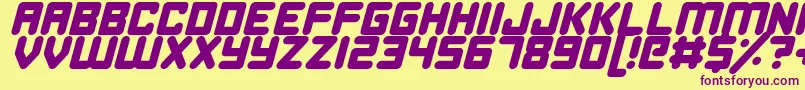 HappyBombItalic Font – Purple Fonts on Yellow Background