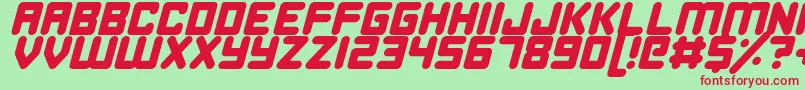 HappyBombItalic Font – Red Fonts on Green Background