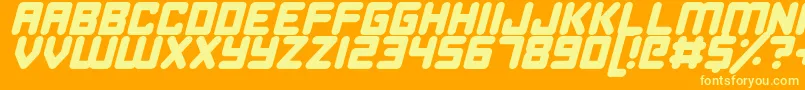 HappyBombItalic Font – Yellow Fonts on Orange Background