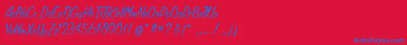 Bandits Font – Blue Fonts on Red Background