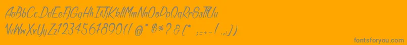 Bandits-Schriftart – Graue Schriften auf orangefarbenem Hintergrund
