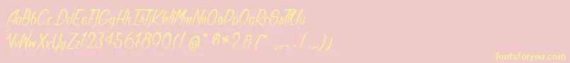 Bandits Font – Yellow Fonts on Pink Background