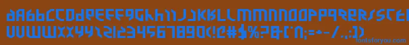 フォントValkyrieexpb – 茶色の背景に青い文字