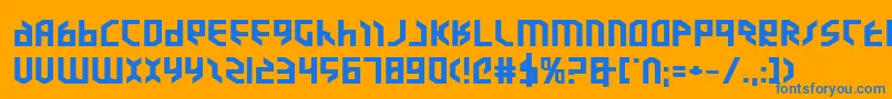 フォントValkyrieexpb – オレンジの背景に青い文字