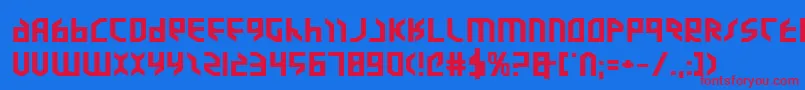 Valkyrieexpb Font – Red Fonts on Blue Background