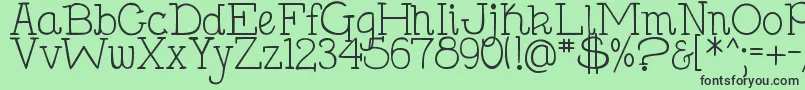 Fonte DjbHollySerif – fontes pretas em um fundo verde