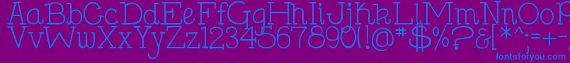 DjbHollySerif-Schriftart – Blaue Schriften auf violettem Hintergrund