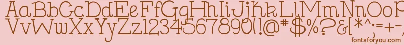 Fonte DjbHollySerif – fontes marrons em um fundo rosa