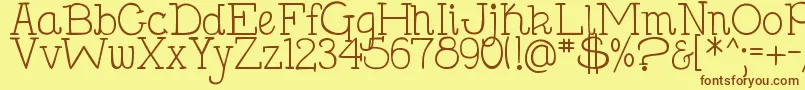 Fonte DjbHollySerif – fontes marrons em um fundo amarelo