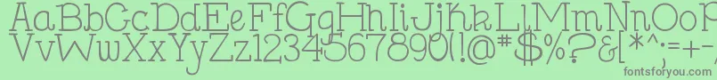 Fonte DjbHollySerif – fontes cinzas em um fundo verde