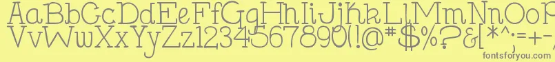 Fonte DjbHollySerif – fontes cinzas em um fundo amarelo