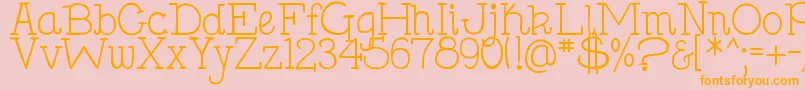 DjbHollySerif-Schriftart – Orangefarbene Schriften auf rosa Hintergrund