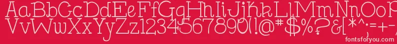 Fonte DjbHollySerif – fontes rosa em um fundo vermelho