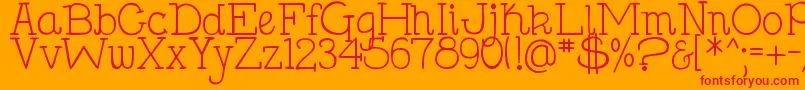 DjbHollySerif-Schriftart – Rote Schriften auf orangefarbenem Hintergrund