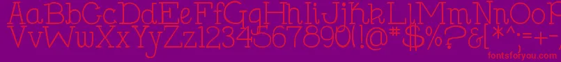 DjbHollySerif-Schriftart – Rote Schriften auf violettem Hintergrund