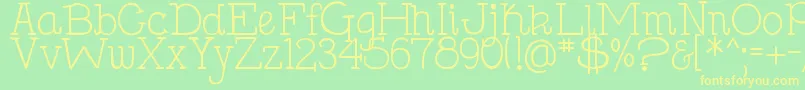 Fonte DjbHollySerif – fontes amarelas em um fundo verde