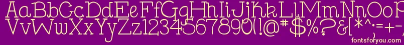 Fonte DjbHollySerif – fontes amarelas em um fundo roxo