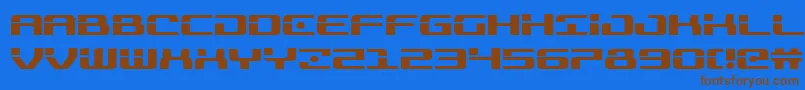 フォントTroopers – 茶色の文字が青い背景にあります。