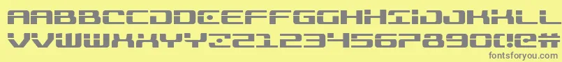 Troopers-fontti – harmaat kirjasimet keltaisella taustalla