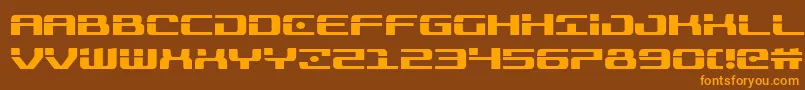 Troopers-fontti – oranssit fontit ruskealla taustalla