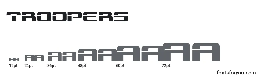 Troopers Font Sizes