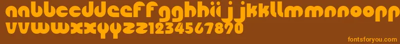 Fingerpop Font – Orange Fonts on Brown Background
