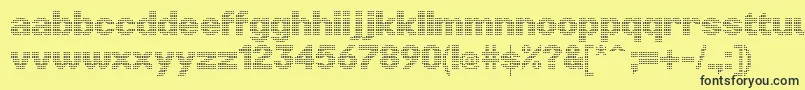 Czcionka LinotypePunktRegular – czarne czcionki na żółtym tle