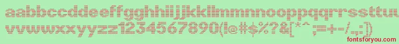 LinotypePunktRegular Font – Red Fonts on Green Background