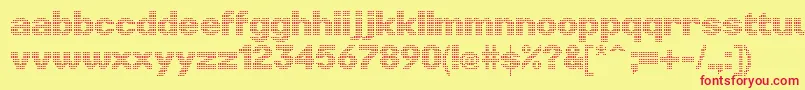 LinotypePunktRegular Font – Red Fonts on Yellow Background