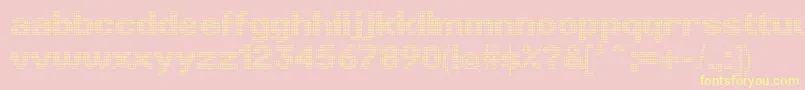 LinotypePunktRegular-Schriftart – Gelbe Schriften auf rosa Hintergrund